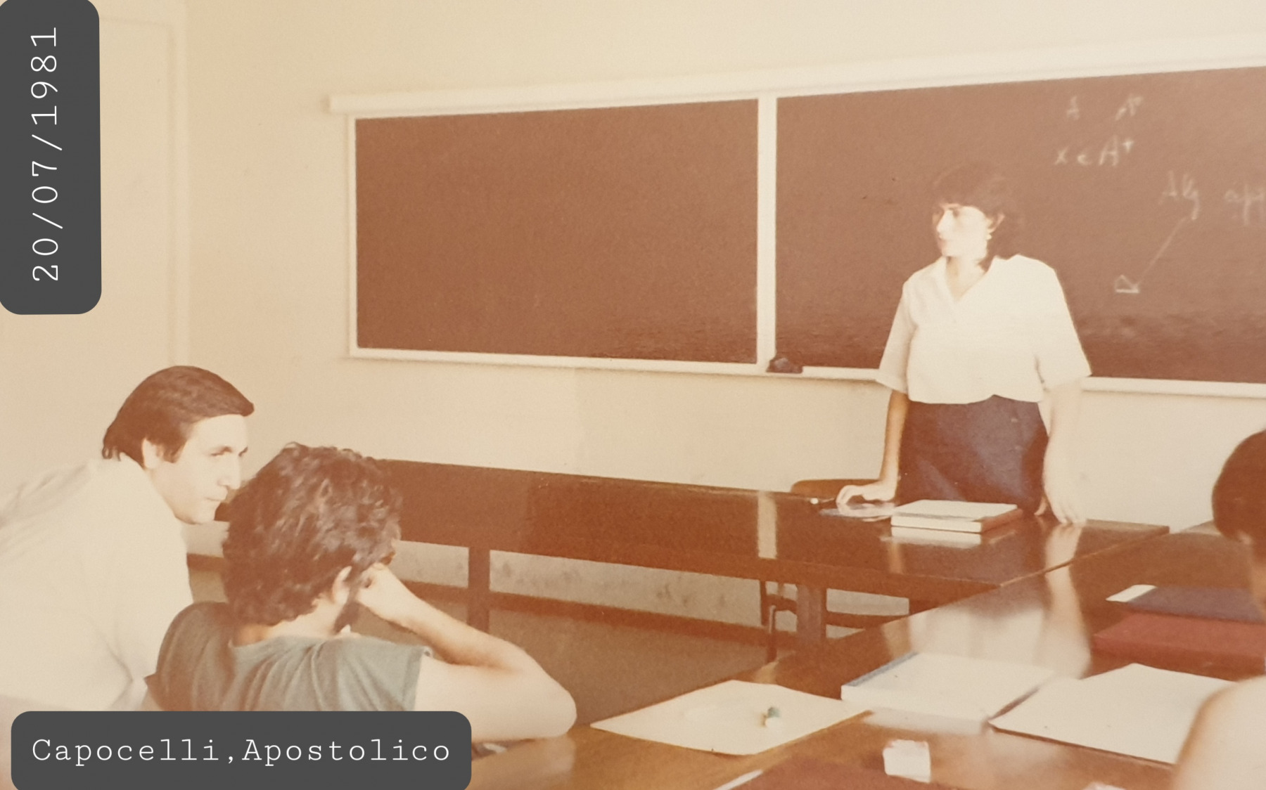 20 luglio 1981 - discussione tesi di laurea (relatore Alberto Apostolico, Correlatore: Renato Capocelli) (Lia Avella)