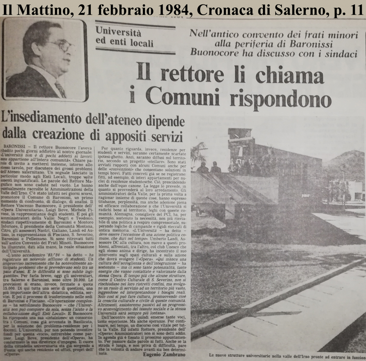 Il Mattino, 21 febbraio 1984, Cronaca di Salerno, p. 11