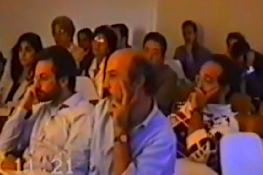 Campus di Baronissi,  seduta di laurea  di Giuseppe Ferretti, da sinistra: Pippo Cattaneo, Tonino Esposito e Alberto Negro, 7-10-1993. (Giuseppe Ferretti)
